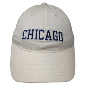 Chicago Strapback Cap Beige One Size Adjustable Embroidered Cotton Perrin
